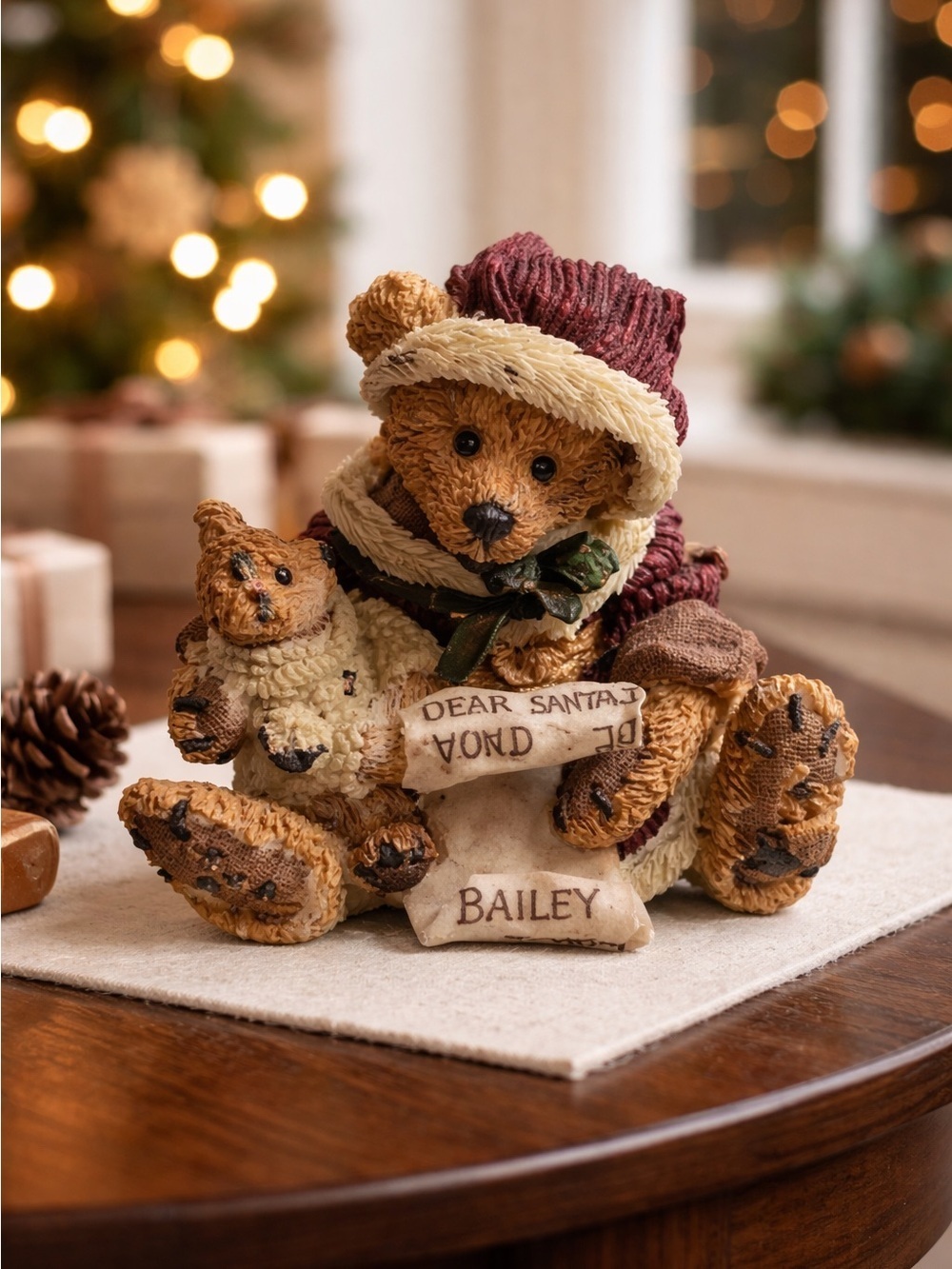 Vintage Boyd’s Bears Kringle & Bailey with List Bearstone Collectable Figurine